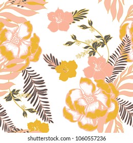 Abstract elegance pattern with floral background.
