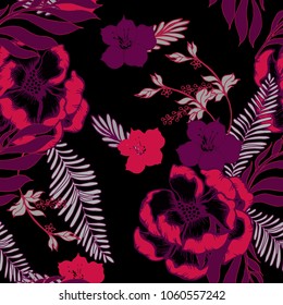 Abstract elegance pattern with floral background.
