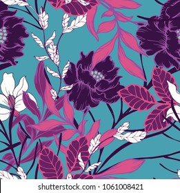 Abstract elegance pattern with floral background.

