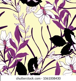 Abstract elegance pattern with floral background.
