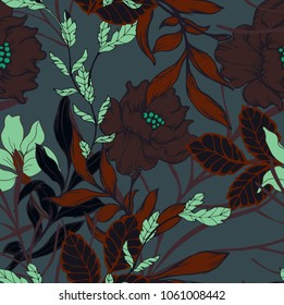 Abstract elegance pattern with floral background.

