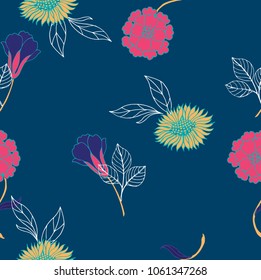 Abstract elegance pattern with floral background.
