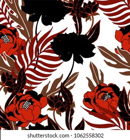 Abstract elegance pattern with floral background.
