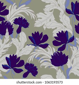 Abstract elegance pattern with floral background.
