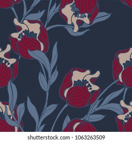 Abstract elegance pattern with floral background.
