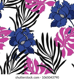 Abstract elegance pattern with floral background.
