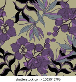 Abstract elegance pattern with floral background.
