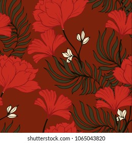 Abstract elegance pattern with floral background.
