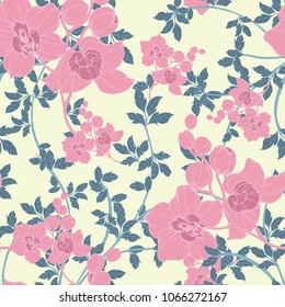 Abstract elegance pattern with floral background.
