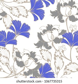 Abstract elegance pattern with floral background.
