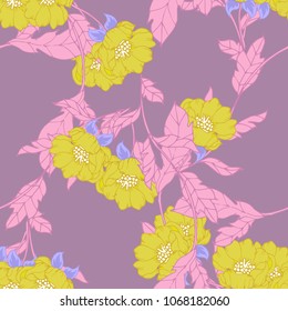 Abstract elegance pattern with floral background.
