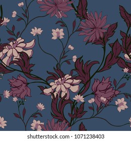 Abstract elegance pattern with floral background.
