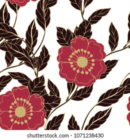 Abstract elegance pattern with floral background.

