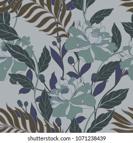 Abstract elegance pattern with floral background.
