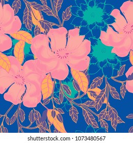 Abstract elegance pattern with floral background.

