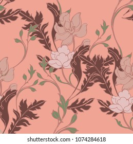 Abstract elegance pattern with floral background.
