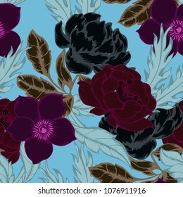 Abstract elegance pattern with floral background.
