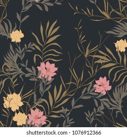 Abstract elegance pattern with floral background.
