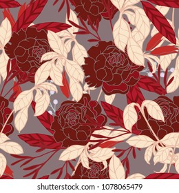 Abstract elegance pattern with floral background.
