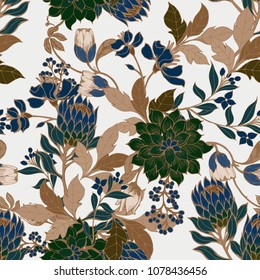 Abstract elegance pattern with floral background.
