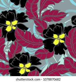Abstract elegance pattern with floral background.
