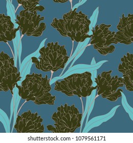 Abstract elegance pattern with floral background.
