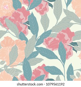 Abstract elegance pattern with floral background.
