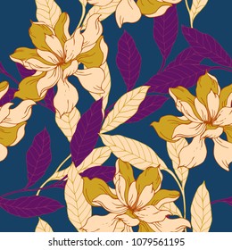 Abstract elegance pattern with floral background.
