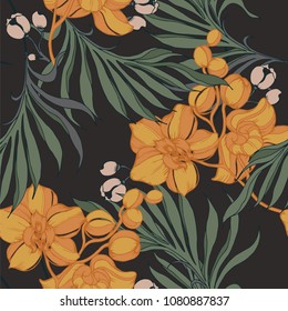 Patrón de elegancia abstracta con fondo floral.
