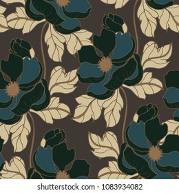 Abstract elegance pattern with floral background.