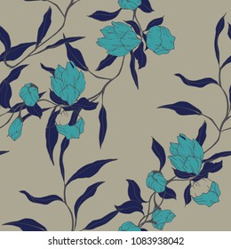 Abstract elegance pattern with floral background.