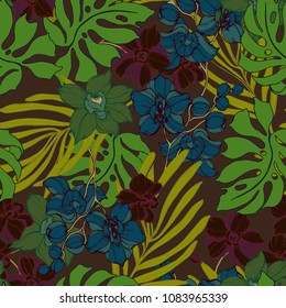 Abstract elegance pattern with floral background.