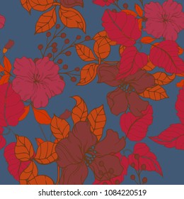 Abstract elegance pattern with floral background.
