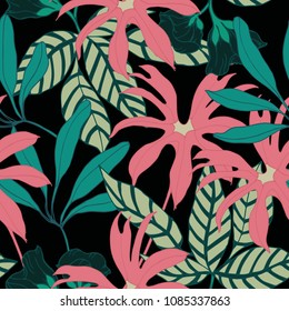Abstract elegance pattern with floral background.