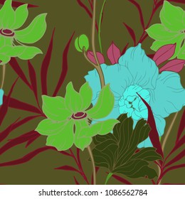 Abstract elegance pattern with floral background.
