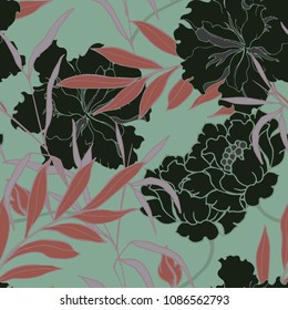 Abstract elegance pattern with floral background.
