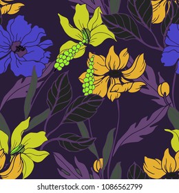 Abstract elegance pattern with floral background.
