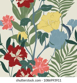 Abstract elegance pattern with floral background.