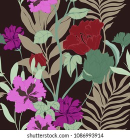Abstract elegance pattern with floral background.