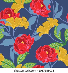 Abstract elegance pattern with floral background.

