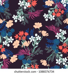 Abstract elegance pattern with floral background.
