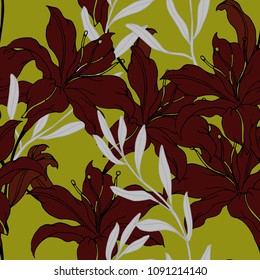 Abstract elegance pattern with floral background.