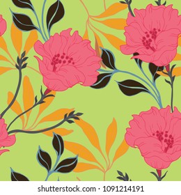 Abstract elegance pattern with floral background.