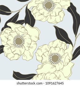 Abstract elegance pattern with floral background.
