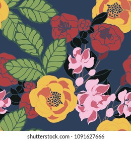 Abstract elegance pattern with floral background.