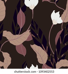 Abstract elegance pattern with floral background.