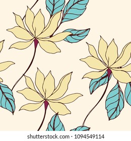 Abstract elegance pattern with floral background.