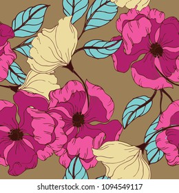 Abstract elegance pattern with floral background.