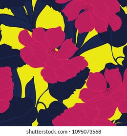 Abstract elegance pattern with floral background.