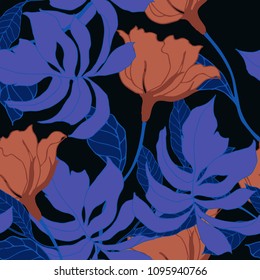 Abstract elegance pattern with floral background.
